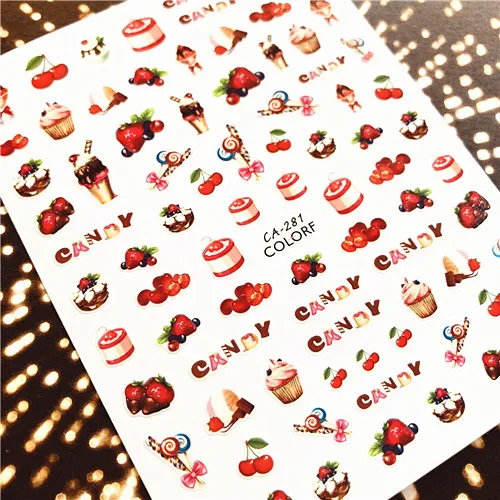 CA-24-281-282-424 чашки cack стикеры 3d на ногти nail art Наклейки Шаблон diy украшения для ногтей