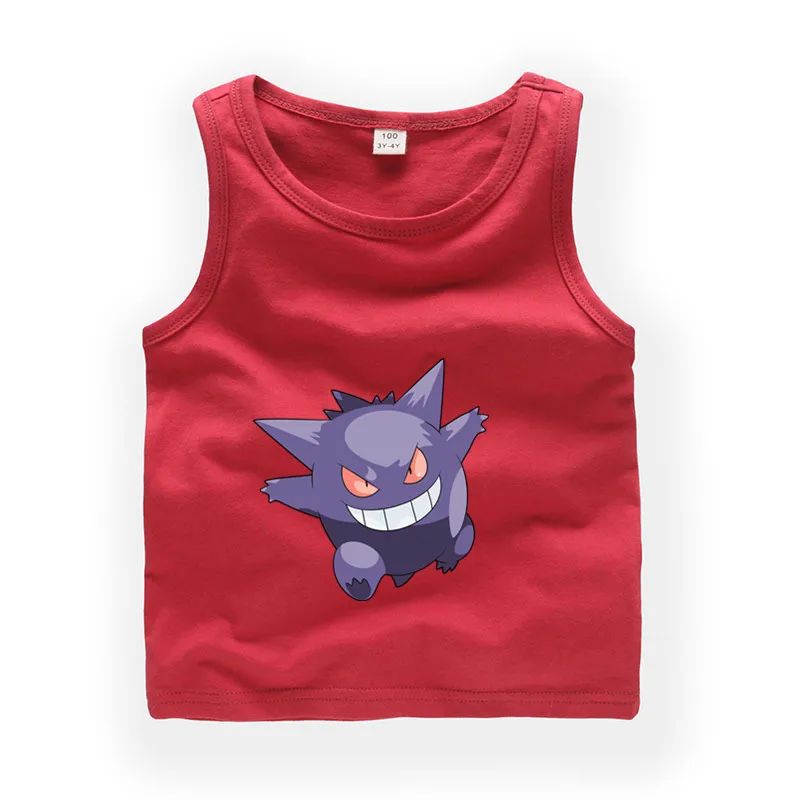 От 2 до 9 лет Детский мультфильм Gengar рукавов футболка для маленьких