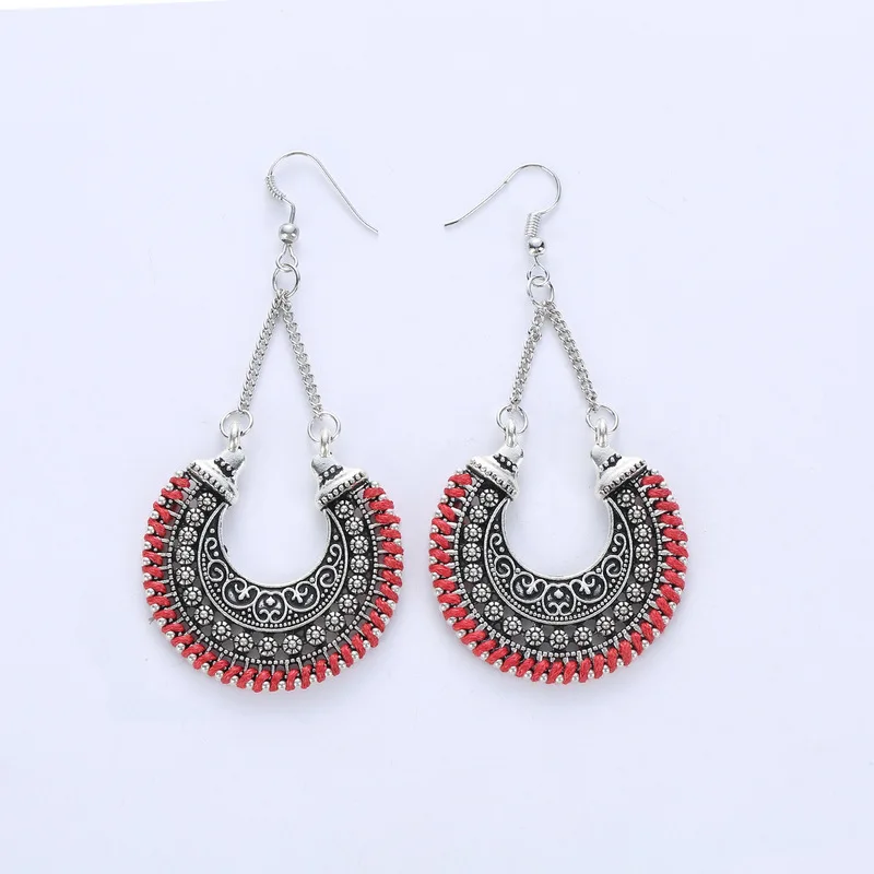 Simple Silver Color Retro Alloy U-shaped Hollow Carved Earrings For Women Fashion Vintage Lady Brinco Jewelry Ornament | Украшения и