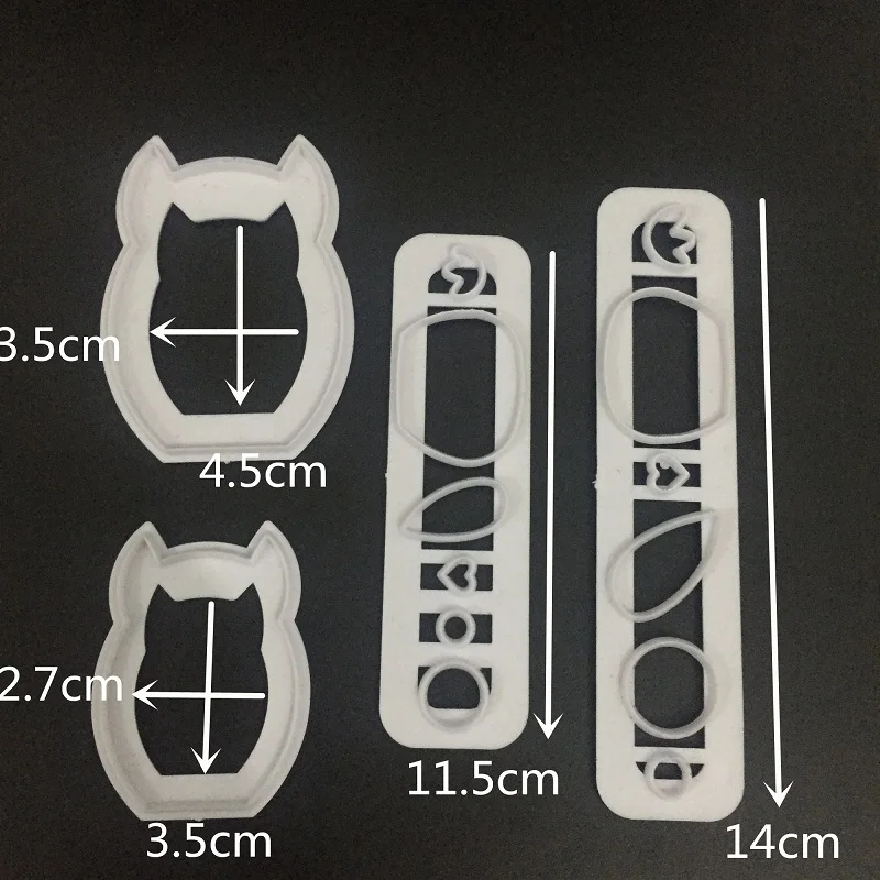 4 Шт./компл. Сова Cutter Плесень Sugarcraft Фондант Торт украшение Рождественский