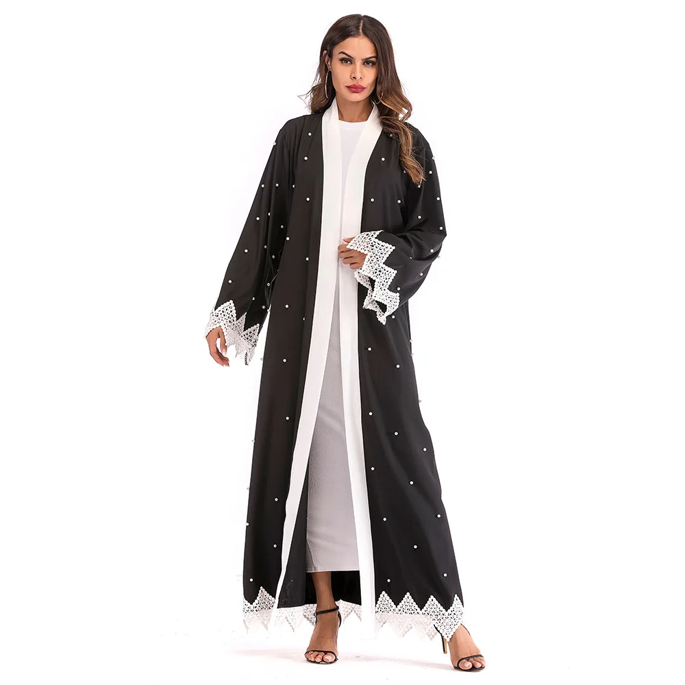 2019 Модные женские мусульманские abaya Большие размеры лоскутное Бисероплетение