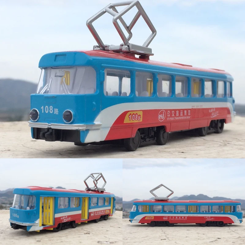 

High simulation 1:32 scale alloy Classical tram Travel car model Central City Tram Bus for kids gifts free shipping