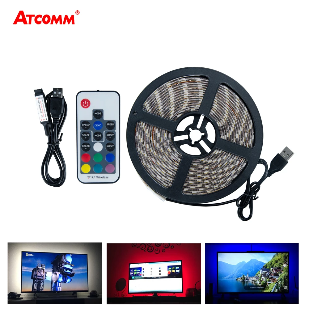 USB RGB Светодиодные ленты светильник ТВ Подсветка 5V 0 5 HDMI кабель 1 м 2 3 4 Fita цветная