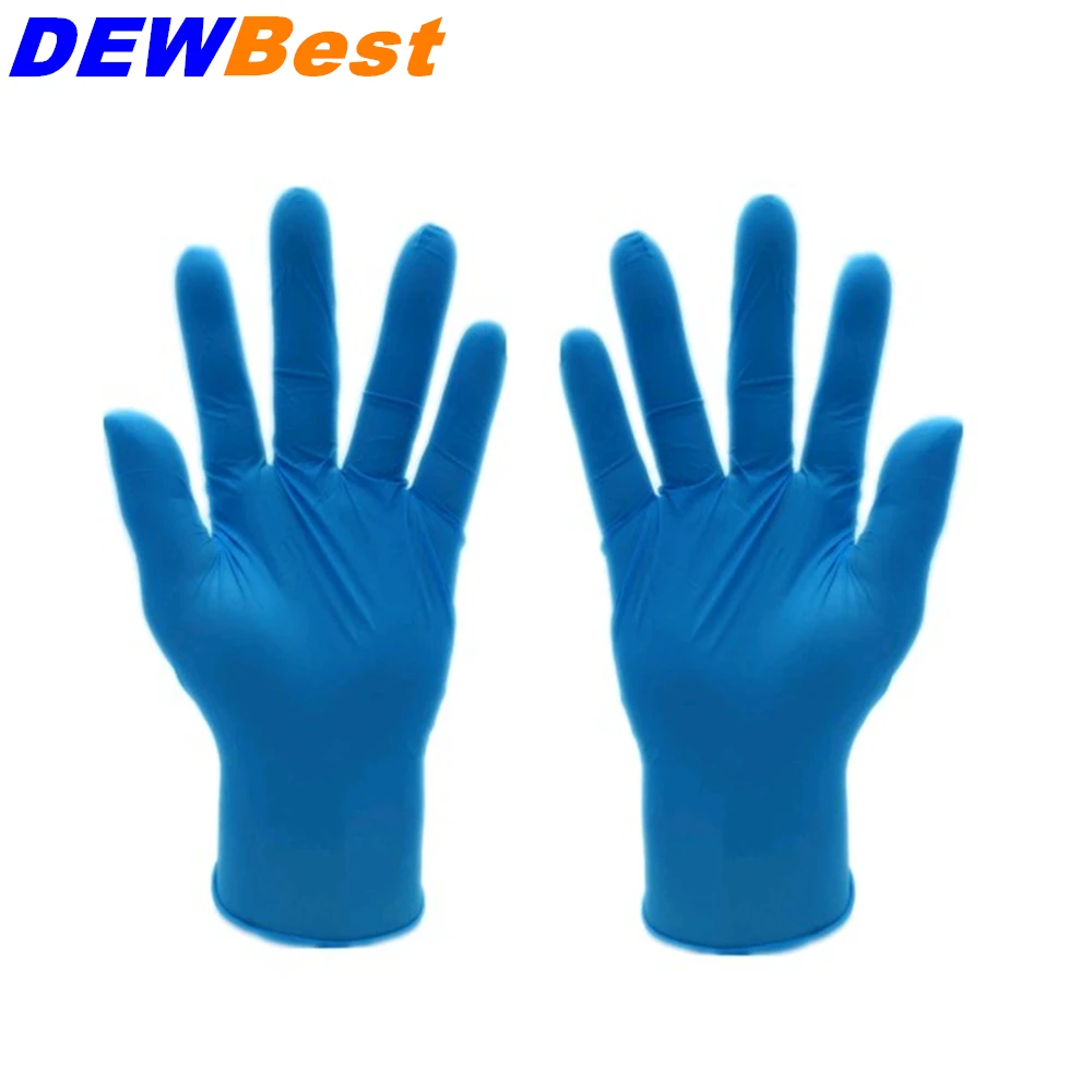 DEWBest 25 пар Черные и синие нитриловые перчатки для тату одноразовые стерильные