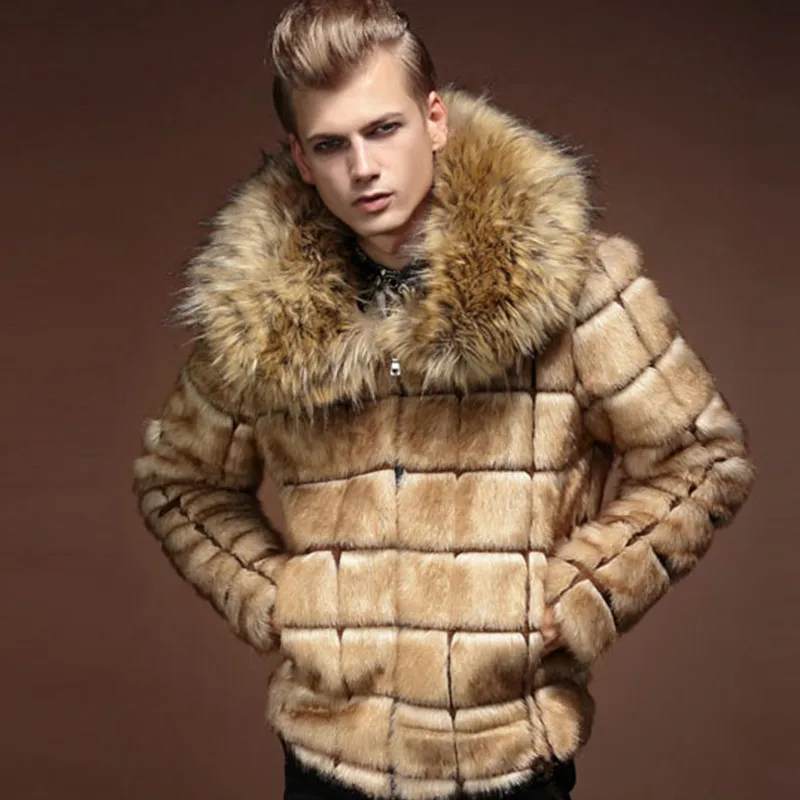 Мужская куртка с искусственным мехом S/3Xl Повседневная Верхняя одежда меховым