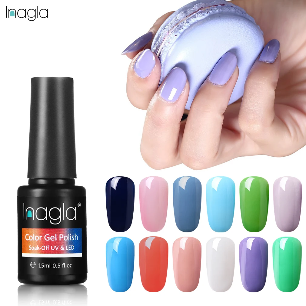 

Inagla 15ml Not Need Base Top Coat One-Step Gel Polish 60 Colors Manicure UV Gel Varnish DIY Nail Art Lacquer Decoration