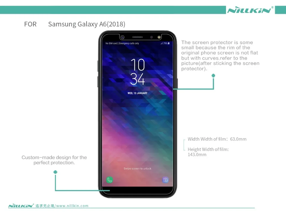 2 шт./лот для samsung Galaxy A6 NILLKIN кристально чистая защитная пленка или Антибликовая матовая защитная пленка для экрана