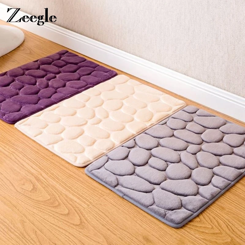 Zeegle 3DStone Печатный коралловый флис губка ванная комната ковры анти скользящий