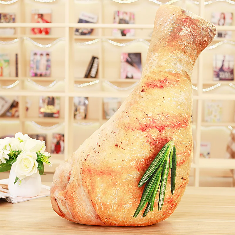 Green onion chicken Настоящая жизнь, креативная 3D подушка для мороженого, торта, куриные ножки, подушка для сна, имитация еды, рождественские украшения для дома - Цвет: Green onion chicken