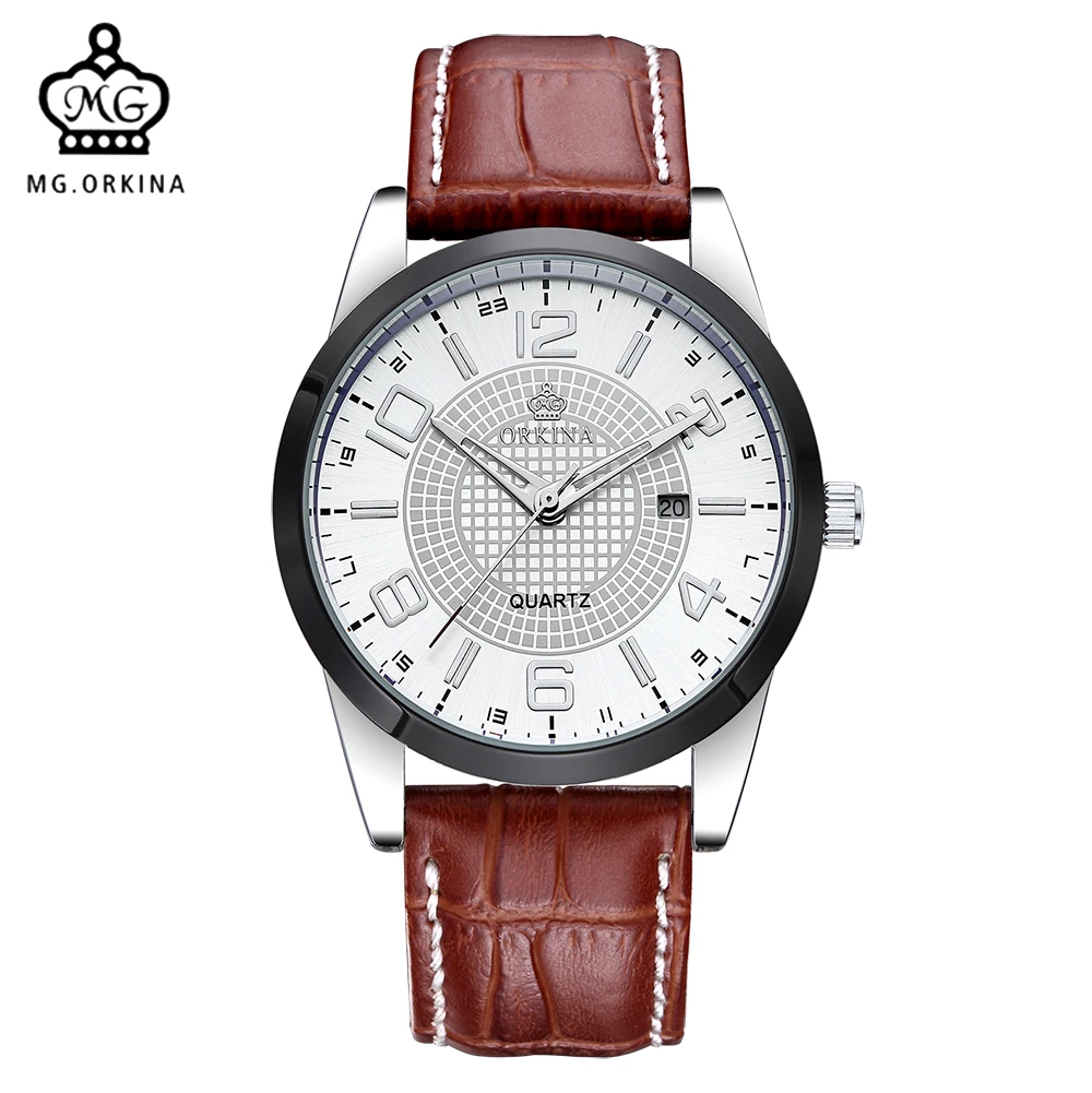 Мг. ORKINA новые модные японские MIYOTA часы для мужчин с заводом при ходьбе мужские