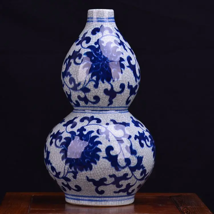 Керамическая антикварная синяя глазурованная ваза с трещинами от Jingdezhen toguan|vases