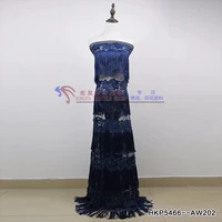 2018 high quality african lace fabric tassels lace elastic french swiss lace royal blue for fashion wedding dress 5 yardlot