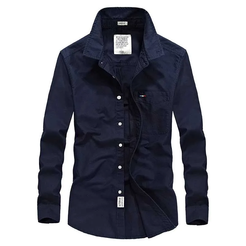 

Spring Autumn Mens Casual Shirts Long Sleeve Cotton Shirt Korean Solid Color Office Business Shirts Slim Fit Men Clothing