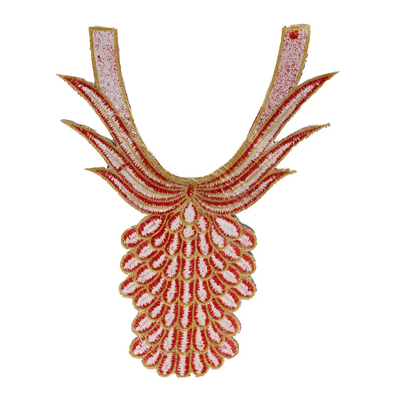 5 шт. украшенные красными бусинами стразы вырез горловины искусственный узор