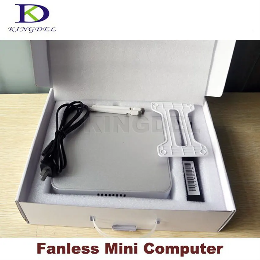 Новый Безвентиляторный Barebone неттоп компьютер мини настольный ПК Intel Celeron