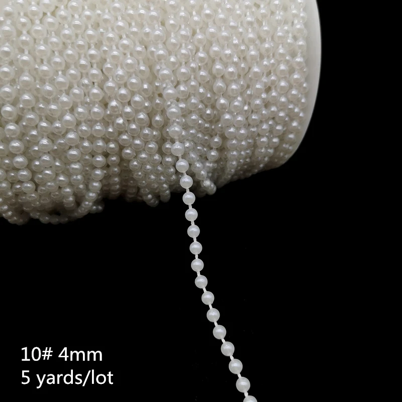 10 (4mm) 11 видов стилей, леска, искусственная цепочка с жемчужными бусинами, сделай сам, гирлянда, свадебные украшения, принадлежности для невесты, цветы, аксессуары - Цвет: 10 (4mm)