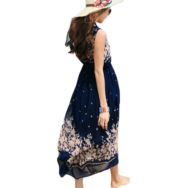 Новинка 2017 летнее женское платье винтажное с цветочным принтом в стиле бохо без