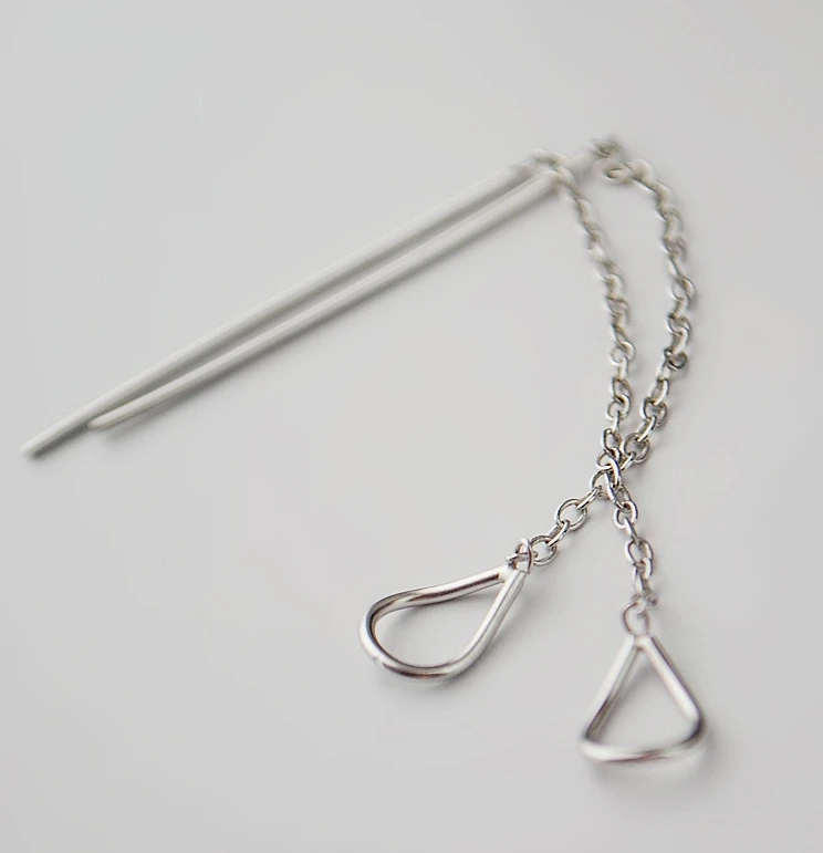Женские серебряные Простые серьги с длинной линией A1638|925 sterling silver|925 silver sterlingsilver |