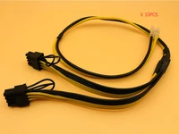10pcs pcie video card dual 8pin 62 splitter power cable supply cord wire with terminal 12awg 16awg for btc miner mining