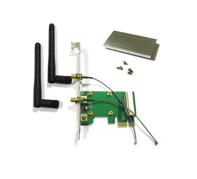 Адаптер Wi Fi мини PCI E адаптер для беспроводной сетевой карты с 2 антеннами