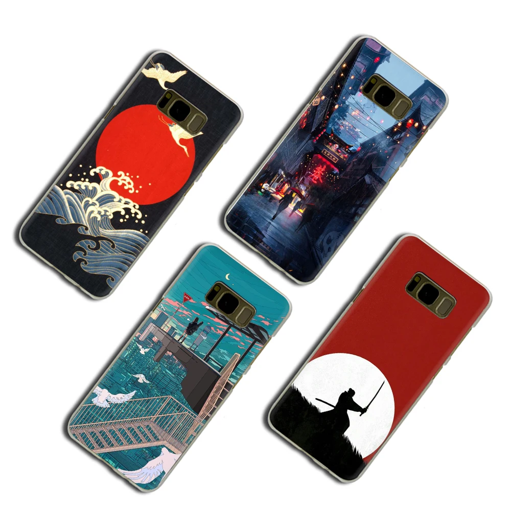 Жесткий чехол Ukiyo e в японском стиле для телефона Samsung Galaxy S6 7 Edge S8 9 Plus S10 E note 8 M10 20