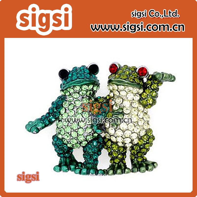 100 шт. оптовая продажа металлическая брошь в форме лягушки братьев Блестящий