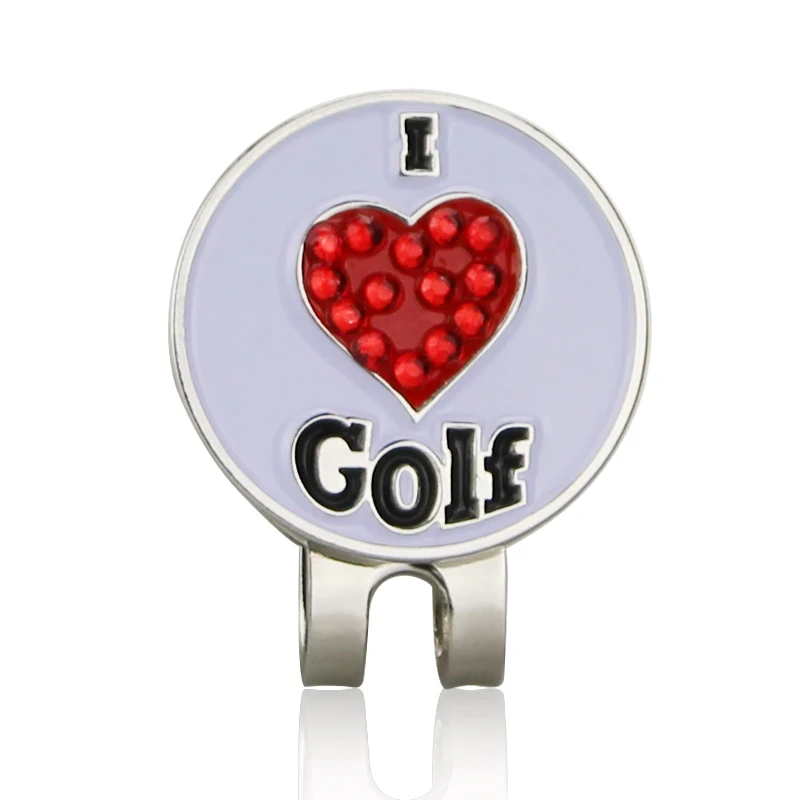 Упаковка 2 шт отметка для мяча гольфа с зажимом Я Люблю Гольф-маркер магнит