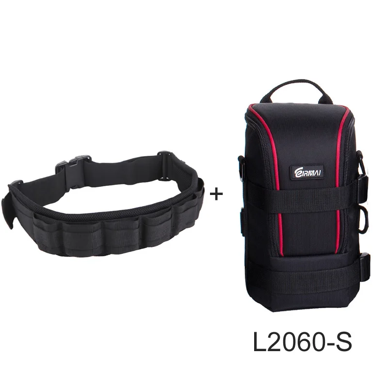 Strap w L2060S Фото камера DSLR регулируемый ремень Паутинный поясной ремень держатель ж/функциональный мягкий чехол для объектива сумка для Canon Nikon - Цвет: Strap w L2060S