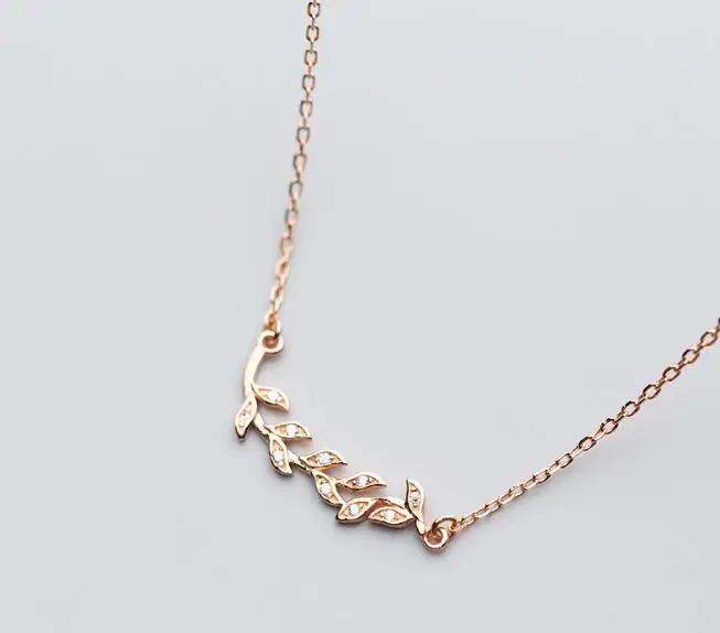 1PC 100% REAL. 925 Sterling Silver FINE Jewelry Olive Leaf Branch Slide Pendant Necklace GTLx1697 | Украшения и аксессуары