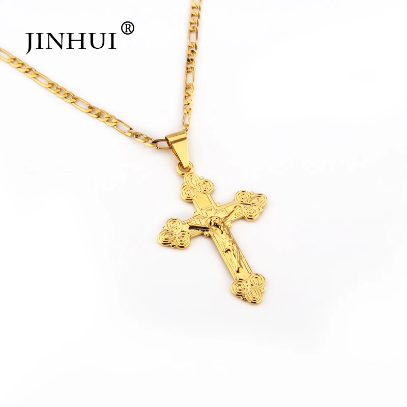 JIN HUI 2019 новые модные ювелирные изделия золотого цвета с распятием Иисуса