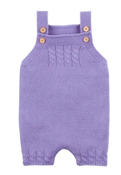 Light purple Осенний комбинезон для маленьких девочек, однотонный трикотажный комбинезон для новорожденных, пижама, брендовый комбинезон без рукавов для маленьких мальчиков, детская одежда - Цвет: Light purple