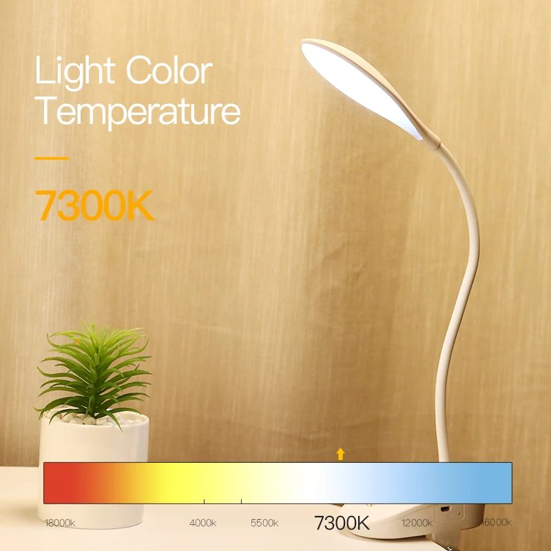 LED Touch Clip Настольная Лампа Чтение Диммер Аккумуляторная USB flexo Светодиодные Настольные Лампы настольная лампа 1200mAh