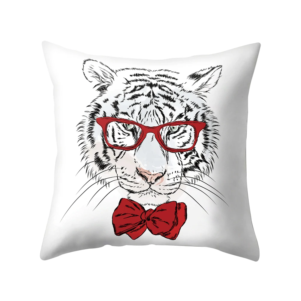 45*45cm Cute Cat Owl Tiger Glasses Dog Pillow Case Cushion Cover Sofa Bed Car Cafe Decor Covers Home Supplies Hot | Дом и сад