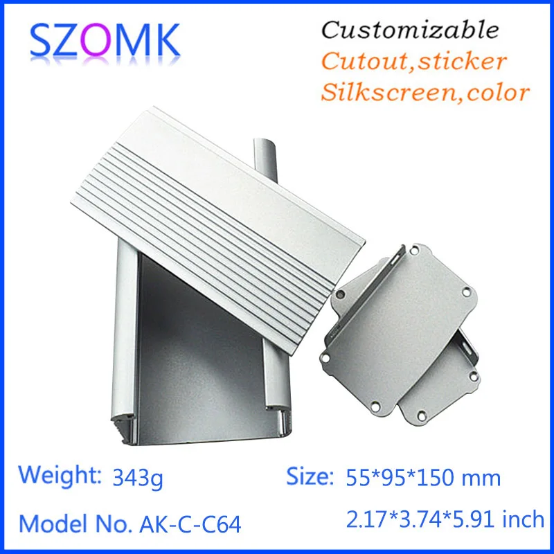 Металлический корпус электронного соединительного блока прибора DIY размером 55*95*150 мм, алюминиевый профиль экструдированный, промышленный проект.