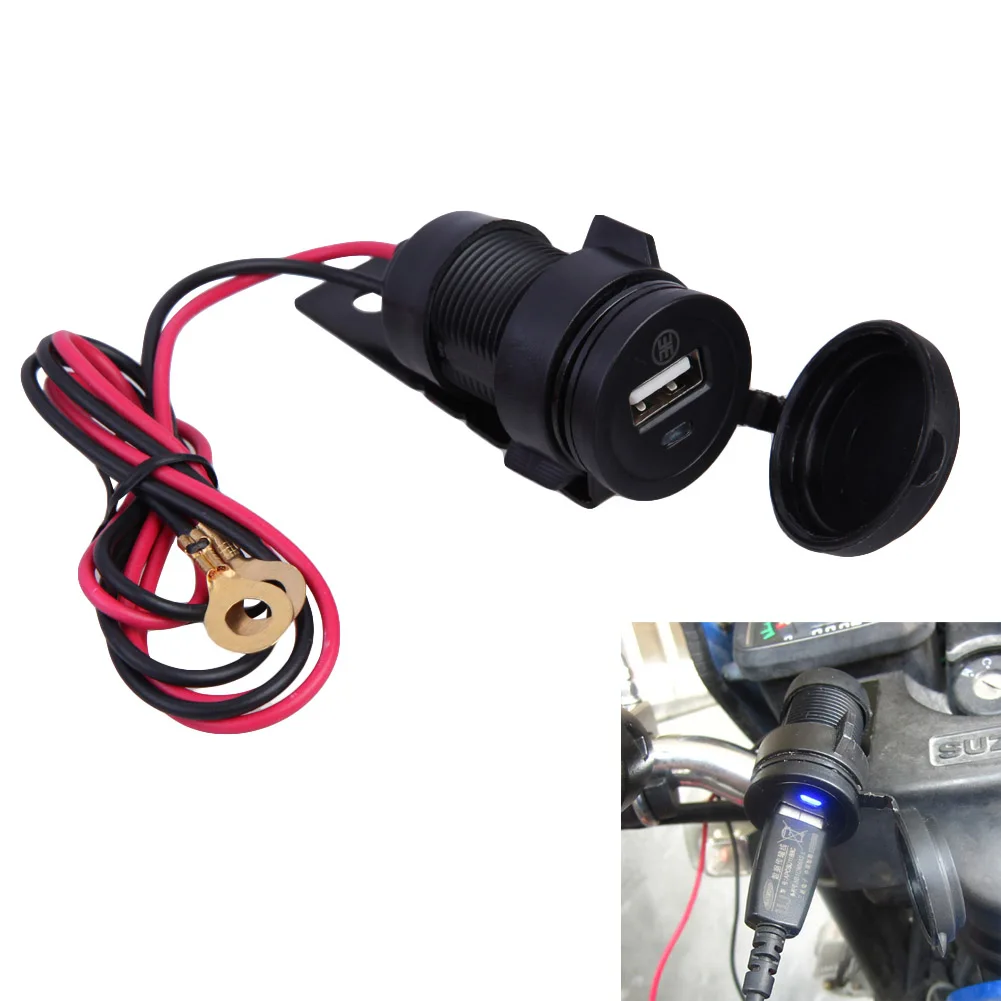 Водонепроницаемый мотоцикл 12V USB зарядное устройство для мобильного телефона DC
