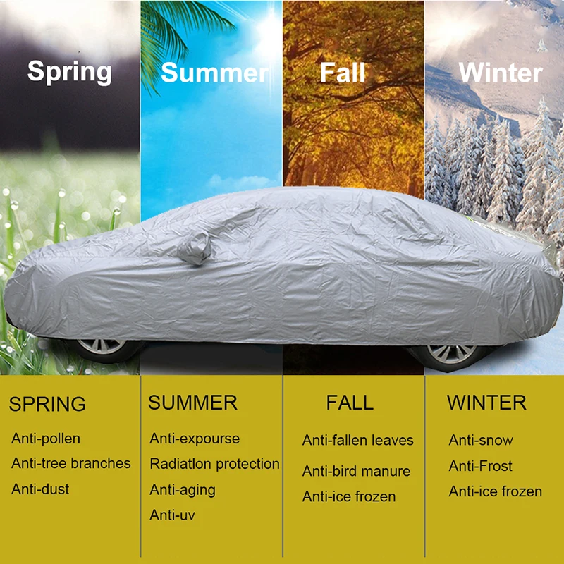 Kayme Full Car Covers Dustproof Outdoor Indoor UV Snow Resistant Sun Protection polyester Cover universal for Renault | Автомобили и