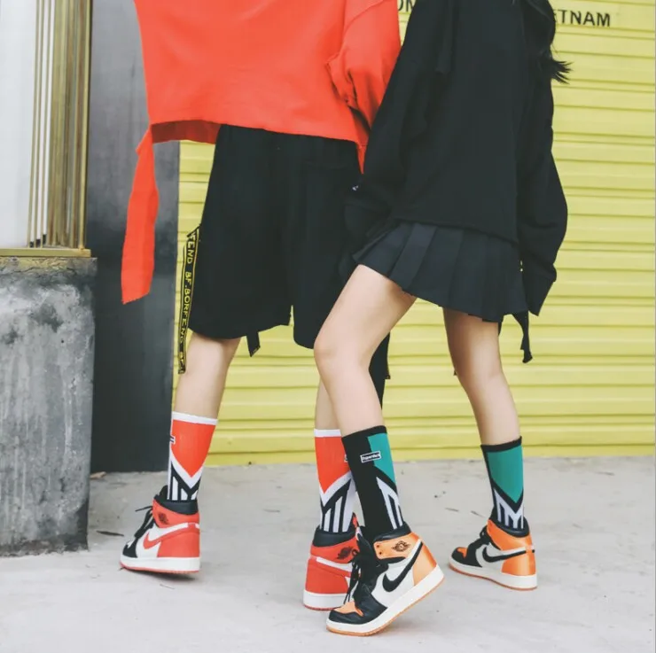 Tide bran длинные носки Harajuku Личность милый хип хоп пара sox удобные уличная хлопковые