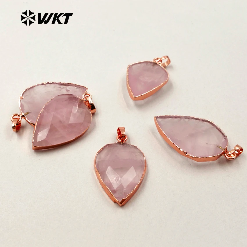 WT-P1297 WKT тепло рекомендую Натуральный светло-розовый камень в геометрической