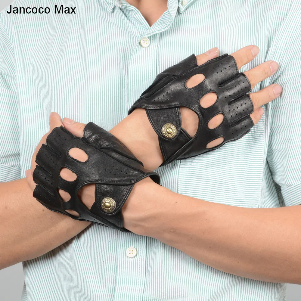 Jancoco Max модные стильные мужские перчатки из натуральной оленьей кожи черные перчатки на половину пальцев перчатки для спорта на открытом воздухе перчатки для вождения S7197