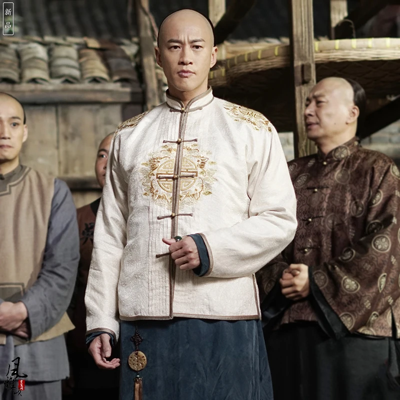 

Wu Pin 3 дизайна, богатый мужской костюм времен республиканской Республики, длинное платье для ТВ-игр, ничего золотого не может оставаться в нем Rundong