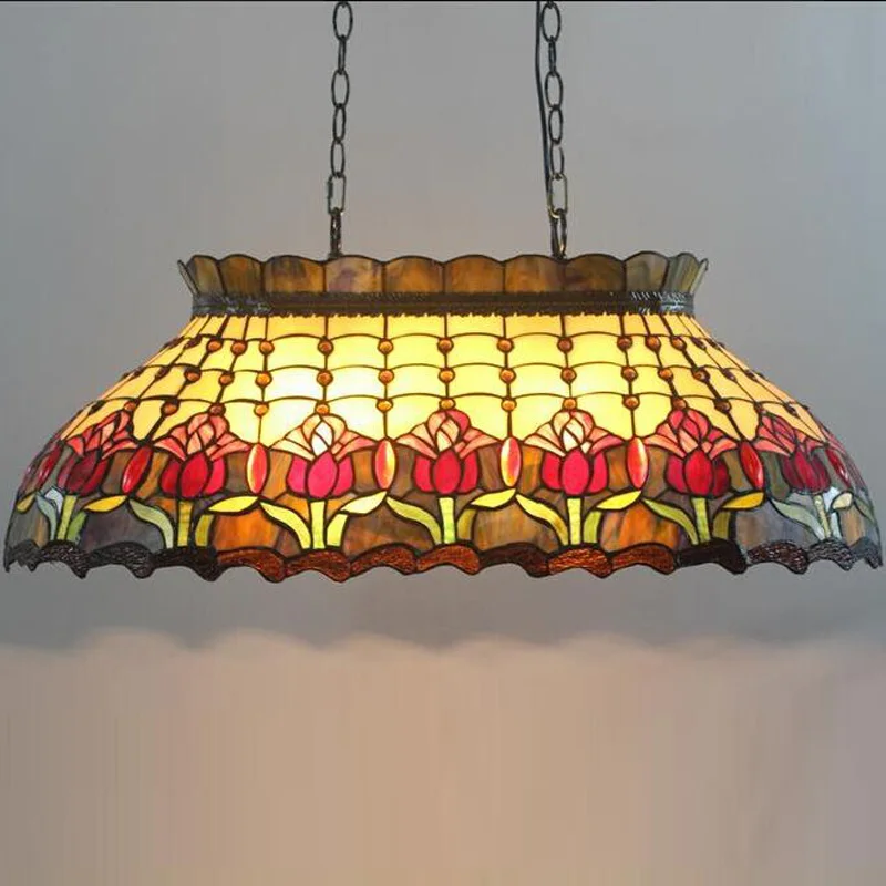 

Tiffany cradle billiards bar villa glass glaze color art pendant lamp