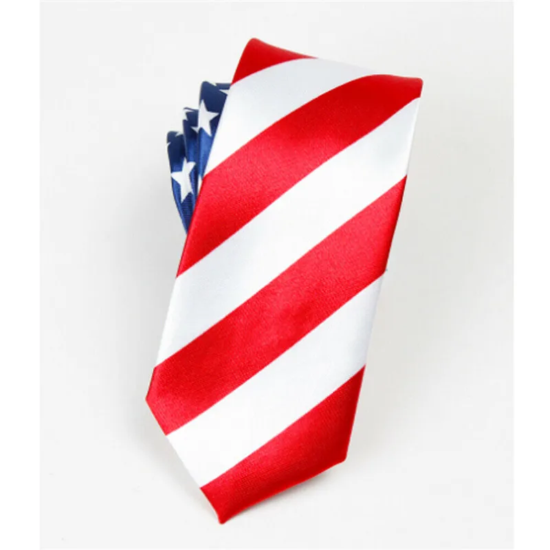 Галстук с принтом американского флага мужские и женские галстуки на шею новинка