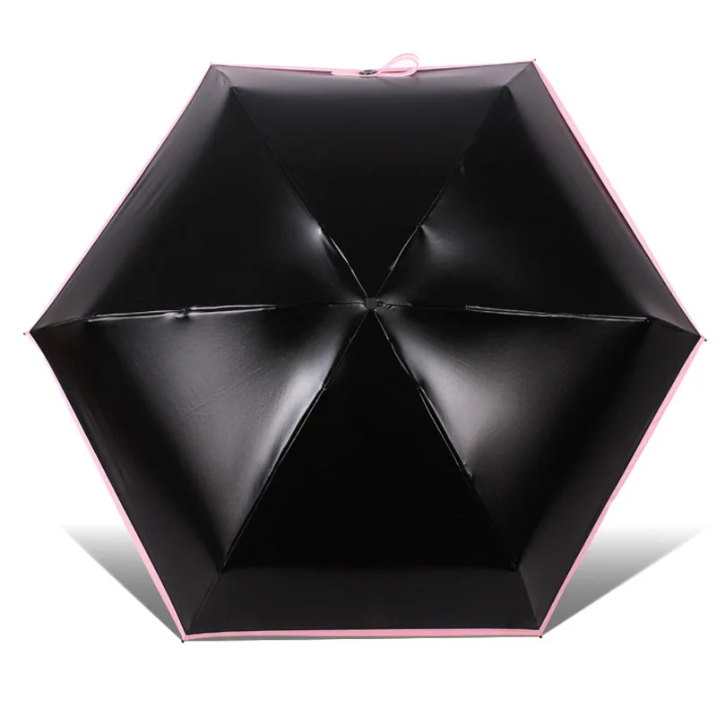YADA Folding Small Mini Umbrella Parasol Rainy Pocket UV Five For Women Men Anti-UV Black Coating Umbrellas Gifts YD105 | Дом и сад