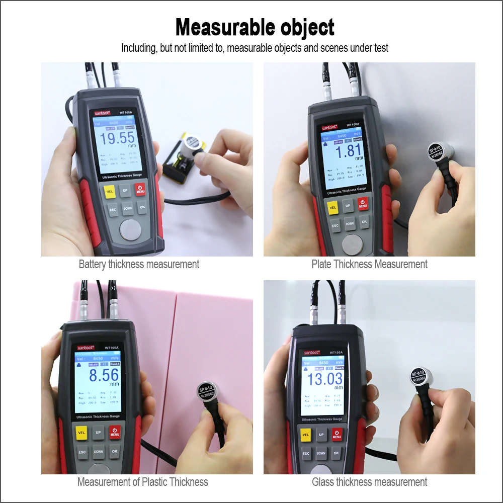 WINTACT Digital Ultrasonic Car Paint Thickness Gauge Meter Handheld Thickness Metal Tester High Precision Thickness Coat Meter images - 6