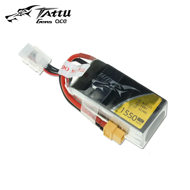 Литий полимерный аккумулятор Tattu 4S 1300mAh 1550mAh 1800mAh 14 8 V 75C с штепсельной вилкой XT60 для