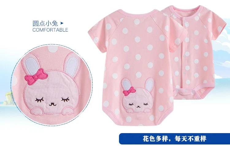 2016 Детские боди из чистого хлопка одежда с коротким рукавом и круглым вырезом