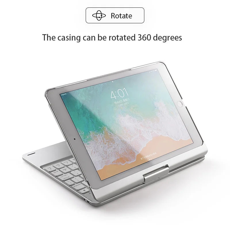 Умный беспроводной Bluetooth apple клавиатура чехол с ручкой крышка 360 вращение для / iPad9.7, iPad air2/1, iPad Pro 9,7