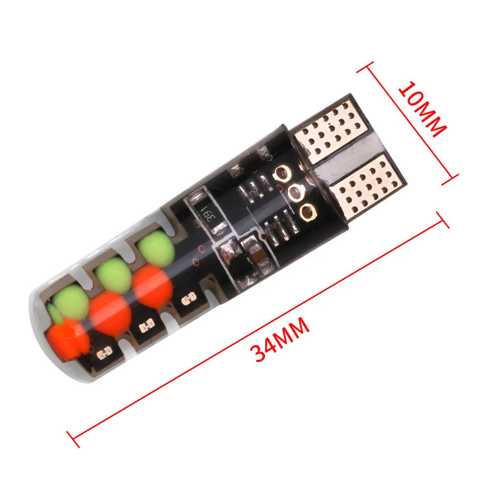 2 шт. Универсальный Автомобильный RGB светодиодный 12V T10 COB пульт дистанционного