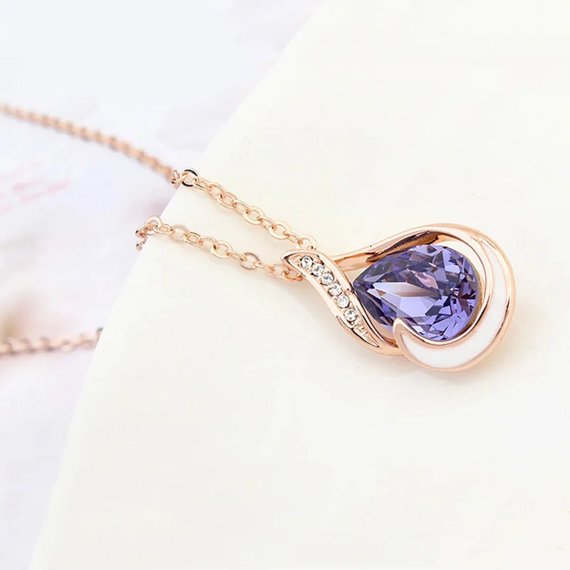 BAFFIN розовое золото цвет капли воды кулон и ожерелье кристалл от Swarovski для женщин