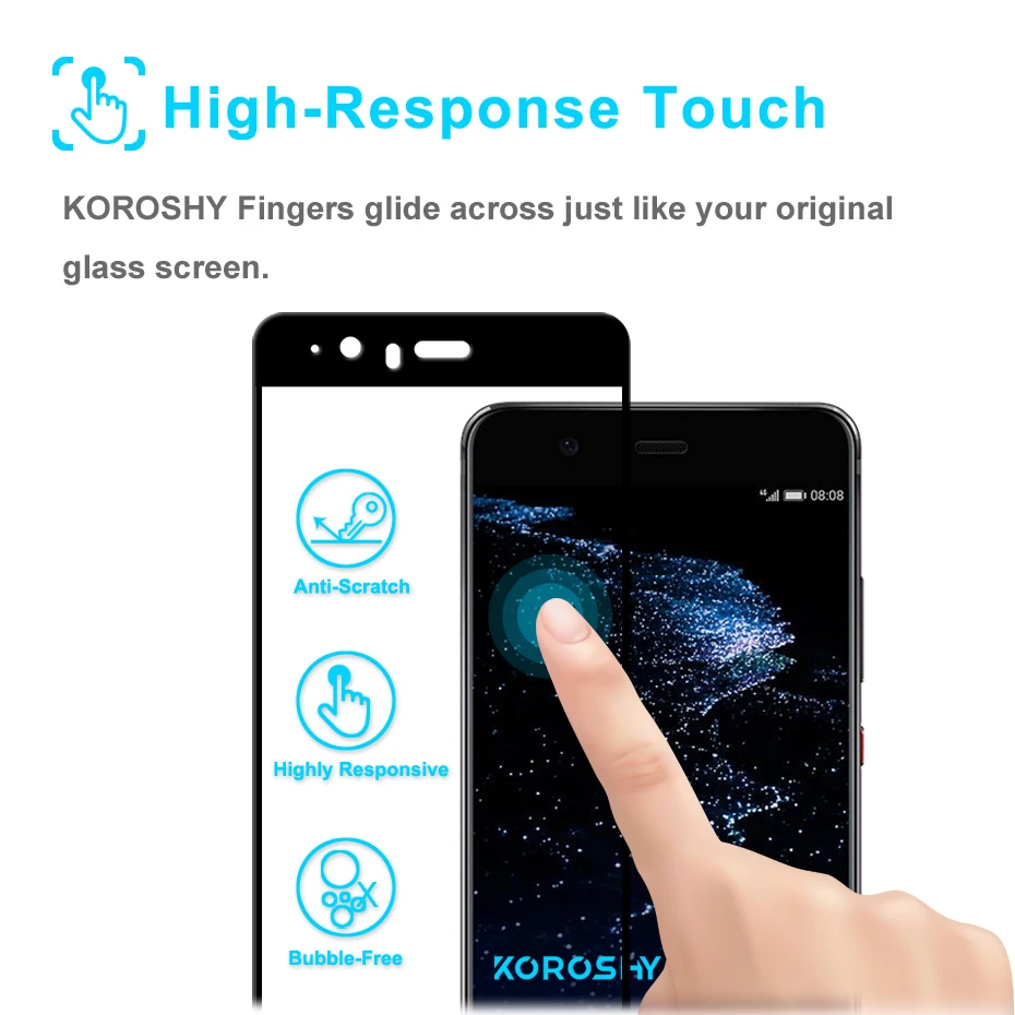 KOROSHY 9H полное покрытие закаленное стекло для Huawei P10 Lite Plus P10Lite P10Plus защита экрана HD